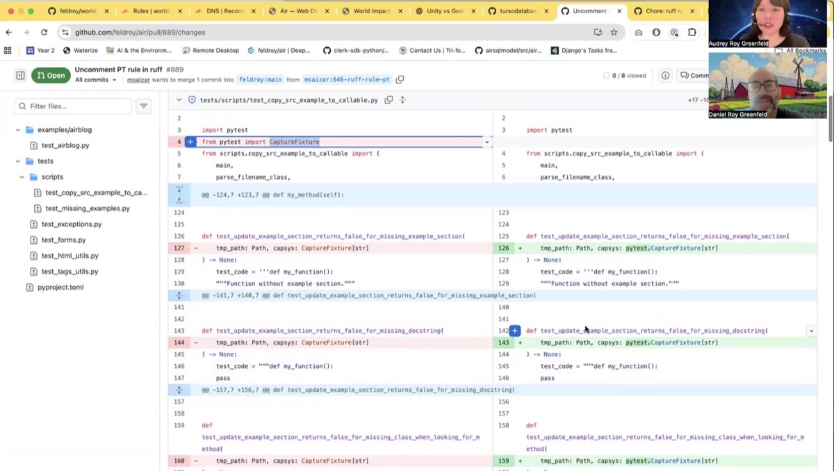 Code diff showing the change from direct import to module import